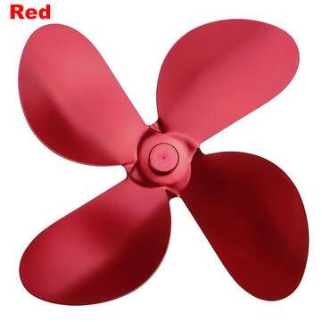 4 Fireplace Fan Blades For Thermal Fire Heater Power Wood Stove Fan Household Eco (COLOR1: RED)