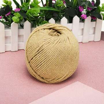 4 Colors 4mm 110m Natural Cotton Twisted Cord Rope Macrame Linen Jute DIY Braid... (COLOR.: APRICOT)