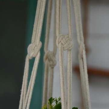 4 Legs Hand Knitting Cotton a Flower Pot Holder Hanging Basket Flower Plant Hanger Rope Hand Knittin