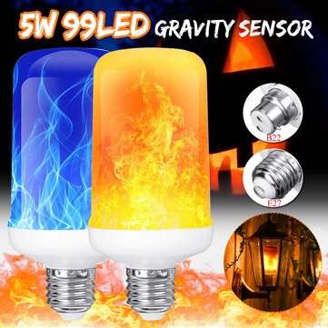 4 Modes Gravity Sensor B22 E27 Flame Effect Fire Light Bulb Sup... (BASE: B22 | LIGHT COLOR: YELLOW)