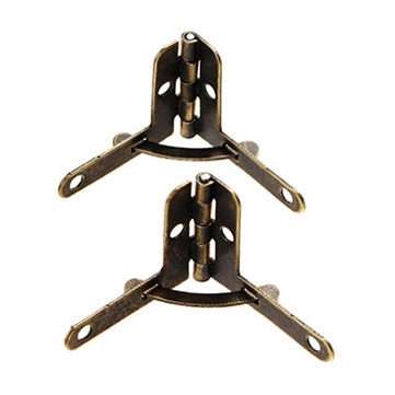 4 pcs Metal Box  Quadrant Hinge Wooden box support hinge (COLOR.: BRONZE)