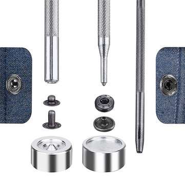 4 Pcs Metal Leather Craft Tools Snap Rivet Fastener Buttons Installation Tool Kit Hand Punch Tool Se