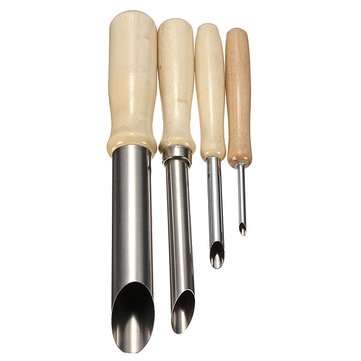 4 Pcs Round Hole Cutter Stainless Steel Circle Shaping Pottery Clay Sculpture Tools