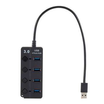 4 Ports USB 3.0 5Gbs HUB with Switch 1 to 4 USB3.0 Splitter for Laptop Ultrabook M... (COLOR: BLACK)