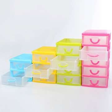 4 Styles Multi-layer Plastic Storage Box Desktop Organizer Drawer Storage Box D... (COLOR.: ROSERED)