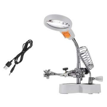 4.5x-11x Magnifier Desk Lamp Desktop Magnifying Glasses Repair Clampwith LED Light
