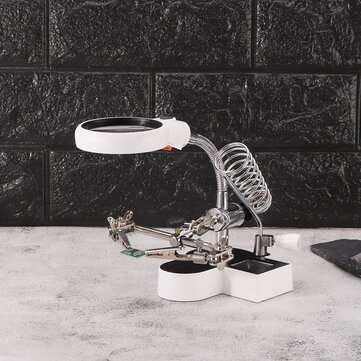 4.5x-11x Magnifier Desk Lamp Desktop Magnifying Glasses Repair Clampwith LED Light