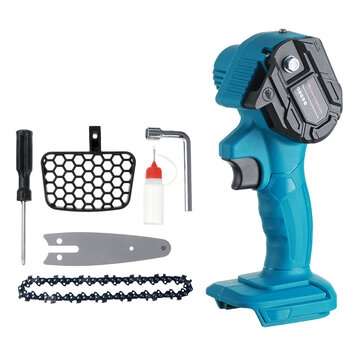 4`` Cordless Electric Chain Saw Woodworking Chainsaw For Makita 21V Battery (COLOR: BLUE)
