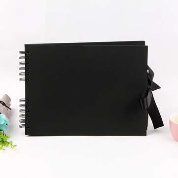 40 Pages Album Photo Scrapbook Paper Anniversary Wedding Black Brown Card (COLOR1: BLACK)