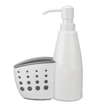 400ml Soap Dispenser Storage Box Tabletop Liquid Detergent Sponge Container