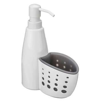 400ml Soap Dispenser Storage Box Tabletop Liquid Detergent Sponge Container