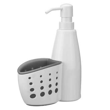 400ml Soap Dispenser Storage Box Tabletop Liquid Detergent Sponge Container