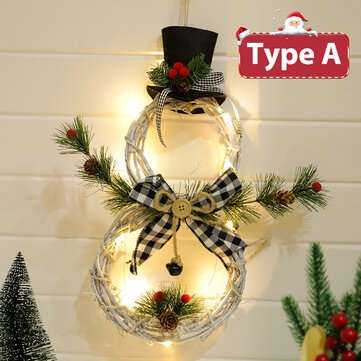 40x21cm Christmas Fairy String Light Home Wedding Party Decor Leaves Garland (TYPE: A)