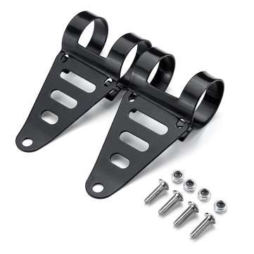 41mm-43mm Motorcycle Motorbike Headlight Mounting Bracket Adjuster Universal Fork Mount Clamp Black