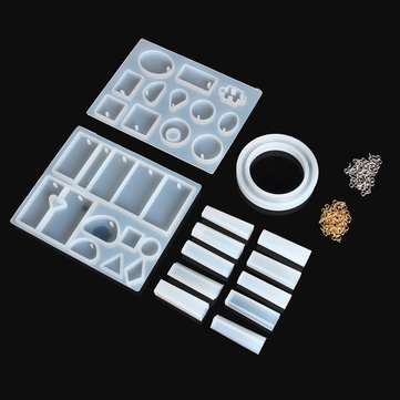 413Pcs Jewelry Pendant Mould Craft Silicone Resin Mold Necklace Pendant DIY