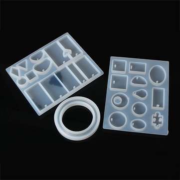 413Pcs Jewelry Pendant Mould Craft Silicone Resin Mold Necklace Pendant DIY