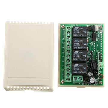433Mhz 4CH Channel 200m Wireless Remote Control Relay Switch & 2 Transmitter