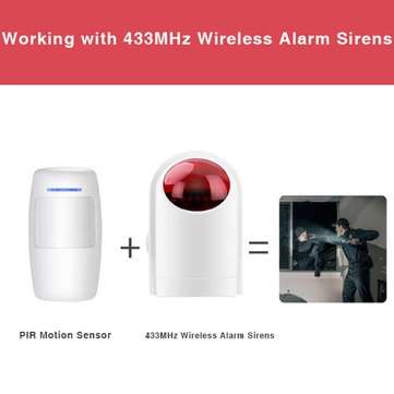 433MHZ Wireless PIR Sensor Motion Alarm Sensor Low Power LED Reminder Infrared Detector Work with Sm