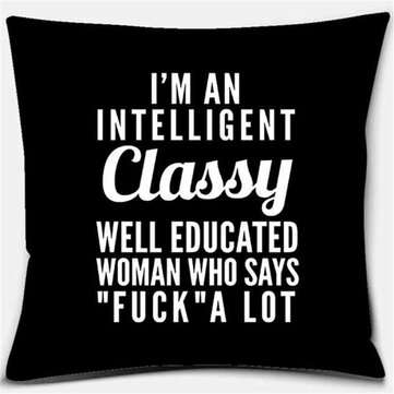 45 x 45cm Cool Black Linen Throw Pillow Couch Case Home Sofa Cushion Cover Phrases ... (TYPE: TYPE6)