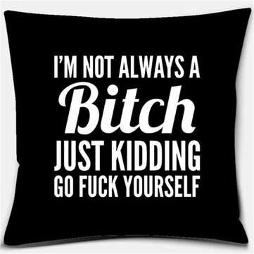 45 x 45cm Cool Black Linen Throw Pillow Couch Case Home Sofa Cushion Cover Phrases ... (TYPE: TYPE5)