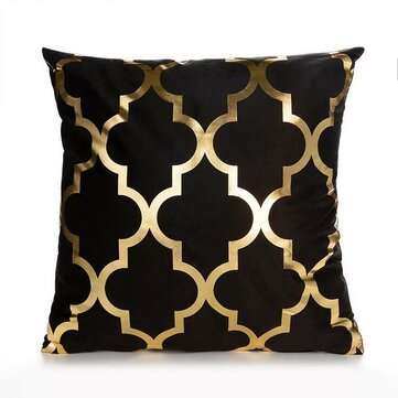 45 x 45cm Christmas Pillow Case Black And White Golden Painted Pillowcase Decorativ... (PATTERN: 01)