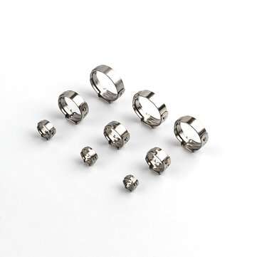 45Pcs Ear Stepless Hose Clamps 304 Stainless Steel Single Assortment Kit 5.8-23.5mm