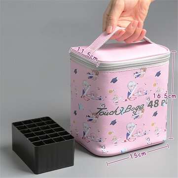 48 Colors Marker Pen Storage Bag Rectangle Shape Large Capacity Leather Multifu... (COLOR: 48COLORS)