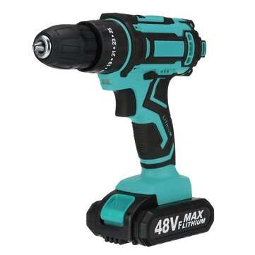 48V 10mm Rechargeable Impact Driver Electric Drill Power Tool 25+3 Gears W/... (BATTERY: ONEBATTERY)