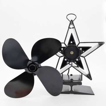 4-Blade Heat Powered Stove Fan for Wood/Log Burner/Fireplace Increases More Warm Air Eco-Friendly Ho