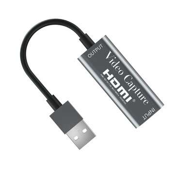 4K 1080P HD HDMI to USB 2.0 with Cable Portable HDMI Video Recording Capture Card Game Live Broadcas