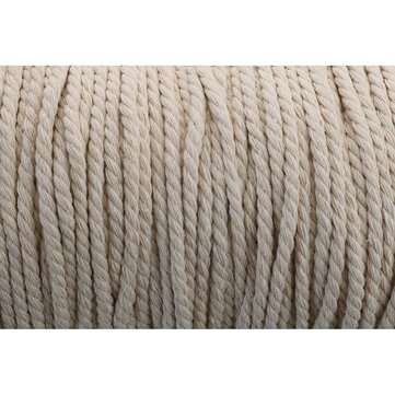 4mm Braided Cotton Rope 3 Strands Natural Braided Twisted Cotton Cord Rope Multifunctional Tools