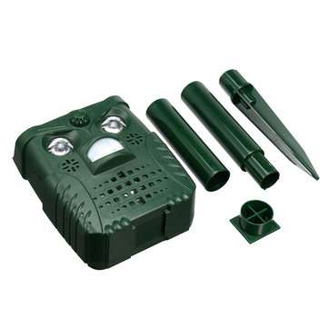 4-Modes Solar Powered Ultrasonic Pest Animal Repeller Rechargeable Cat Pest Fox Bird Sensor Outdoor