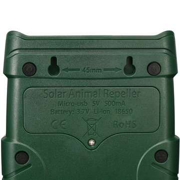 4-Modes Solar Powered Ultrasonic Pest Animal Repeller Rechargeable Cat Pest Fox Bird Sensor Outdoor