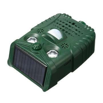 4-Modes Solar Powered Ultrasonic Pest Animal Repeller Rechargeable Cat Pest Fox Bird Sensor Outdoor