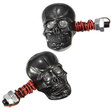 4pcs 12V 0.5W Motorcycle Skeleton Skull Turn Signal Indicator Light