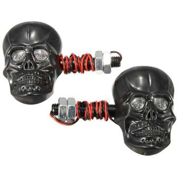 4pcs 12V 0.5W Motorcycle Skeleton Skull Turn Signal Indicator Light