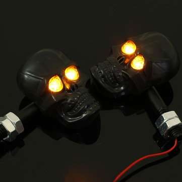 4pcs 12V 0.5W Motorcycle Skeleton Skull Turn Signal Indicator Light