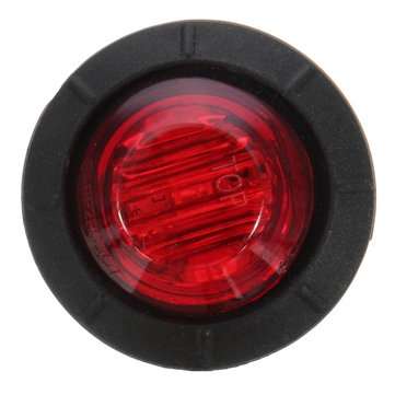 4pcs 12V/24V Red Mini Round LED Button Side Marker Lights Lamps Truck Trailer