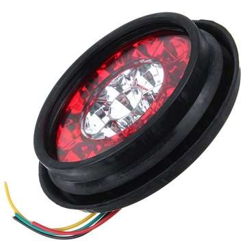 4Pcs 24V 16LEDs Car Turn Signal Lights Brake Stop Tail Lamps Waterproof Round For Truck Trailer Lorr