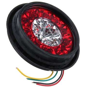 4Pcs 24V 16LEDs Car Turn Signal Lights Brake Stop Tail Lamps Waterproof Round For Truck Trailer Lorr