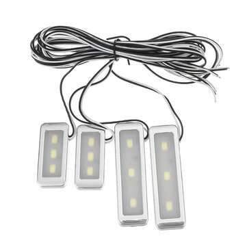 4pcs 3 LED Universal Car Armrest Inner Bowl Light Decorative Cool Door Handle Light... (COLOR: PINK)