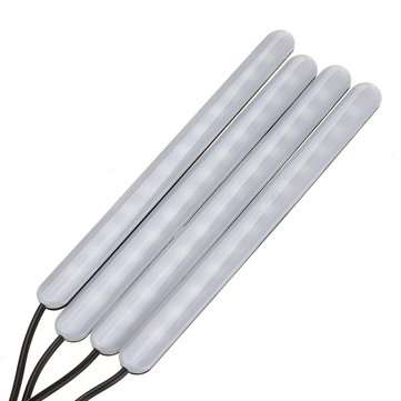 4Pcs 5050SMD 12LED Car Interior RGB Strip Decoration Lights Colorful Atmosphere Bar Strips Lamps  5V