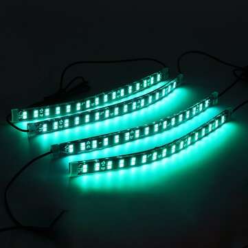 4Pcs 5050 RGB LED Neon Car Underglow Atmosphere Strip Light APP bluetooth Control Strip Lights