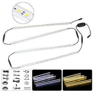 4PCS 50CM 5050SMD Waterproof LED Rigid Strip HardLight Connector Combo Kit fo... (COLOR.: WARMWHITE)