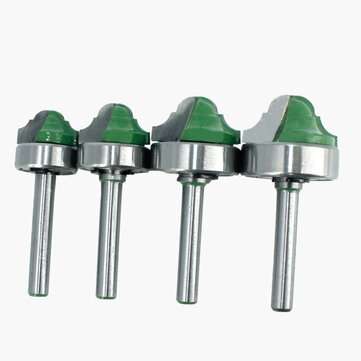 4Pcs 6.35mm Shank Double Roman Edging Router Bit With Bearing Bilateral Frame Line Cutter For Woodwo