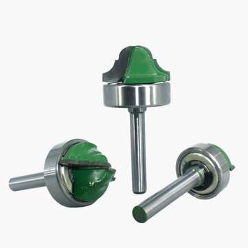 4Pcs 6.35mm Shank Double Roman Edging Router Bit With Bearing Bilateral Frame Line Cutter For Woodwo