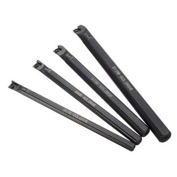 4Pcs 7/8/10/12mm SCLCR06 Lathe Boring Bar Turning Tool With 10pcs CCMT0602 Inserts