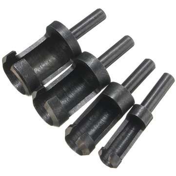 4pcs 6mm/10mm/13mm/16mm Wood Working Tenon Plug Cutters Wood Plug Hole Cutter Drill