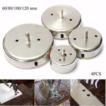 4pcs 60-120mm Diamond Hole Saw Drill Bit Set Tile Ceramic Glass Porcelain Marble Drill Bits