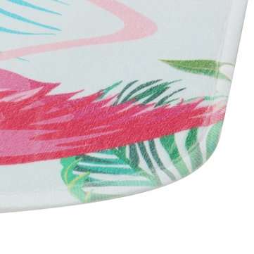 4PCS Bathroom Flamingo Shower Curtain Pedestal Rug Lid Toilet Cover Bath Mat Set